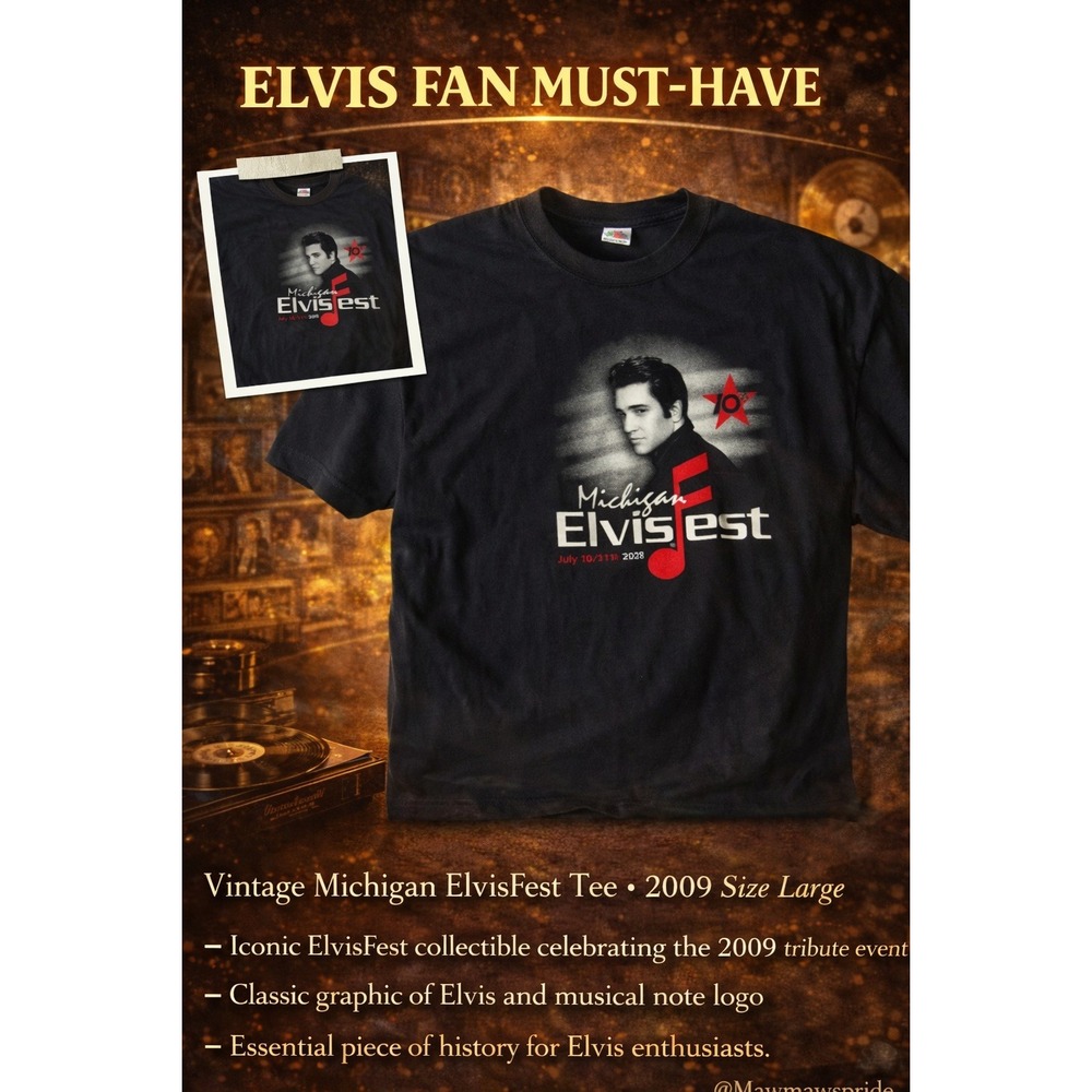 Vintage Elvis Fest 2009 T‎ Shirt Mens Large